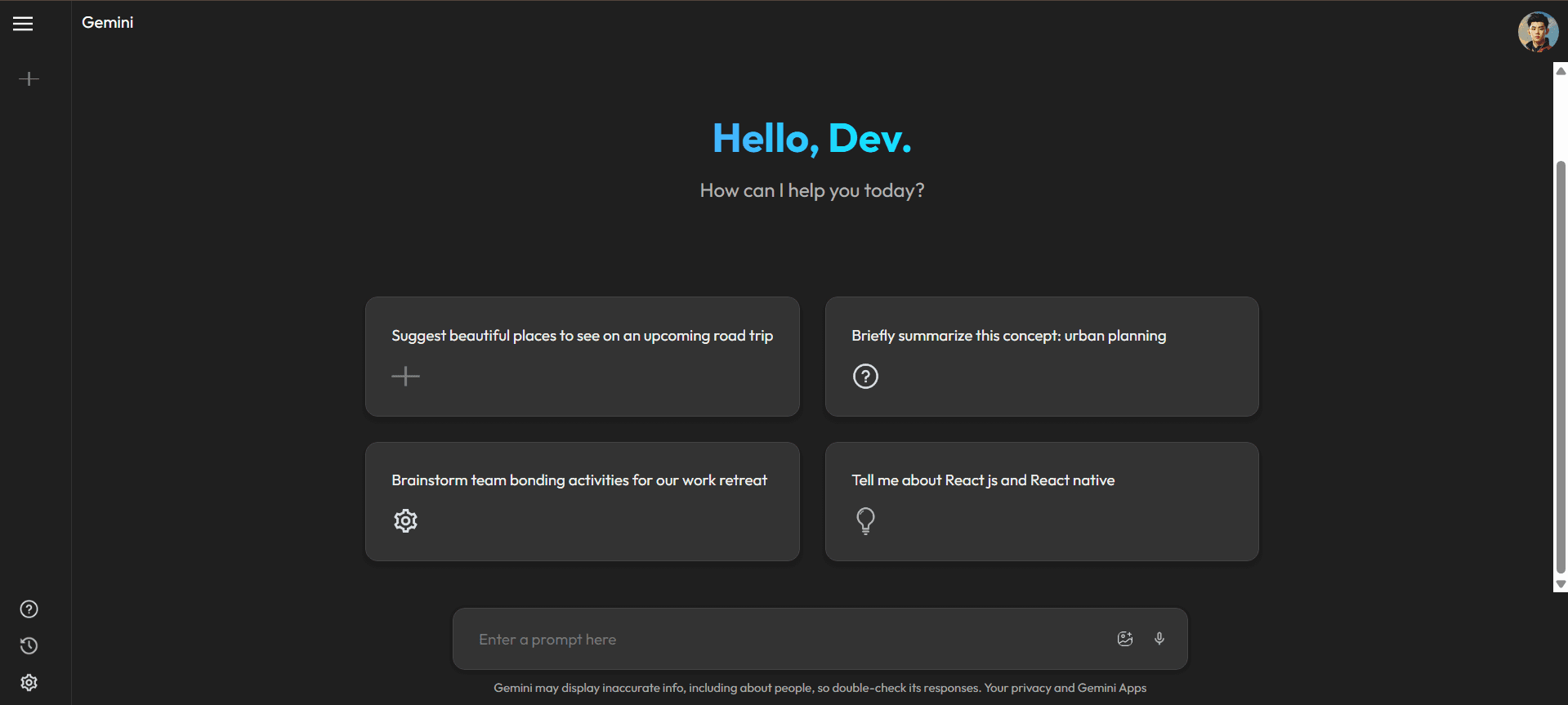 Gemini Clone – React App project screenshot